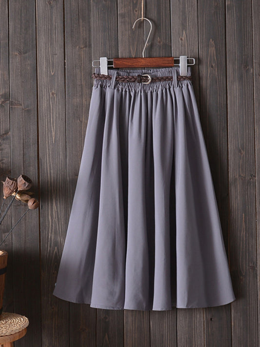महिलाओं की ए-लाइन स्कर्ट मध्य लंबाई की स्कर्ट