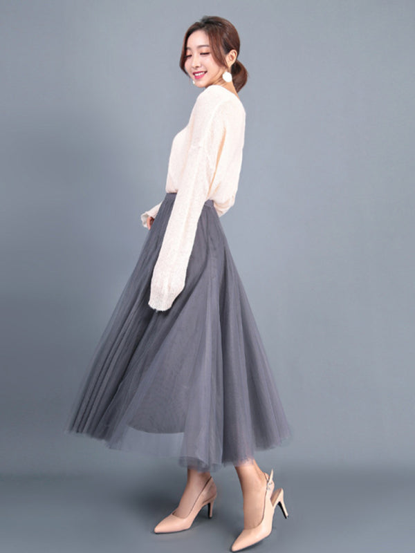 Women's A-Line Skirt Mid Length Skirt