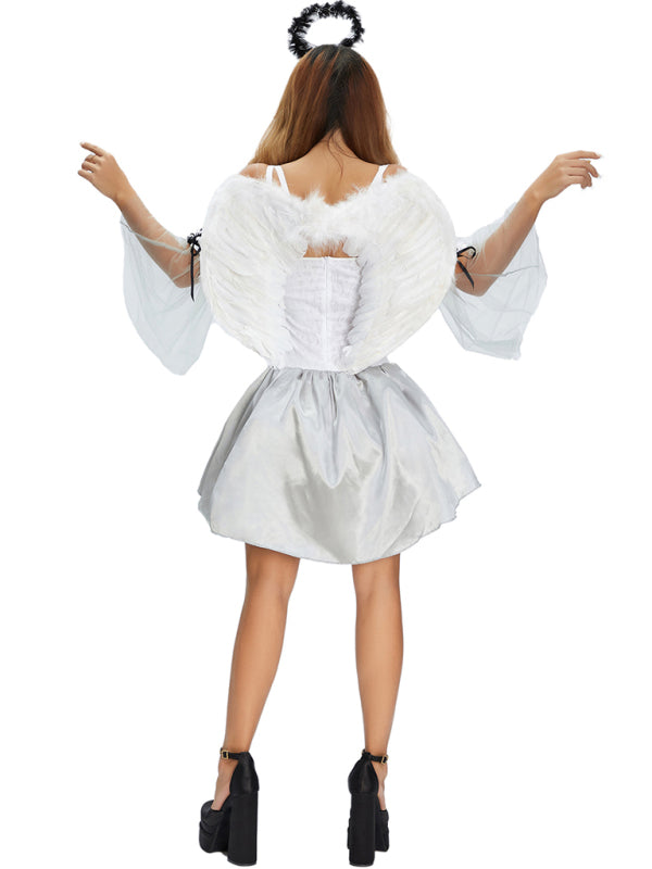 Halloween Winged Black Angel Adult Costume