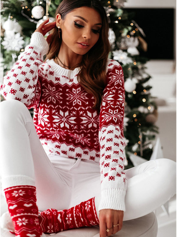 महिलाओं का स्वेटर क्रिसमस बुना हुआ लंबी आस्तीन स्वेटर