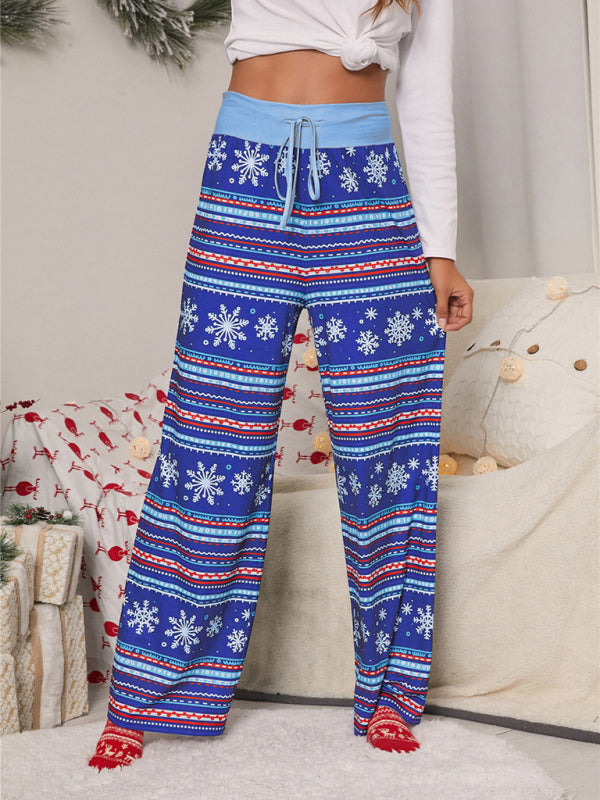 महिलाओं का फैशन ढीला फीता क्रिसमस प्रिंट पैंट
