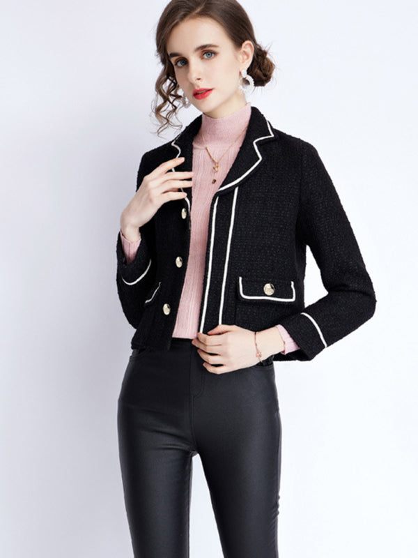 Women's long-sleeved collar small fragrant wind jacket