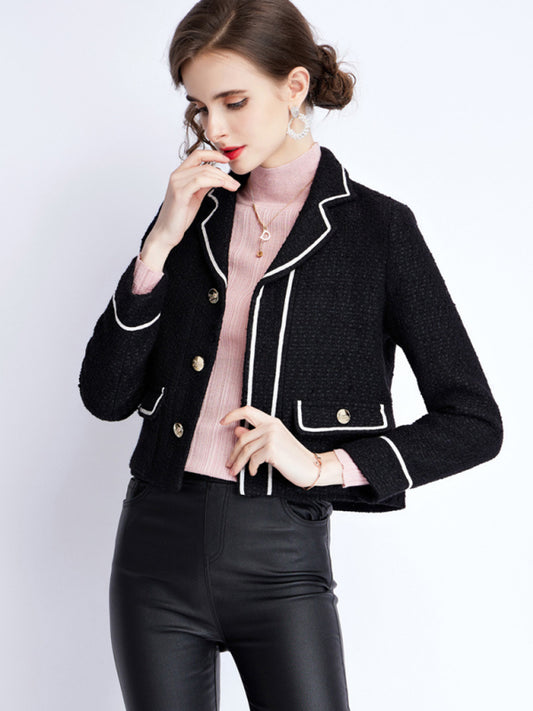 Women's long-sleeved collar small fragrant wind jacket