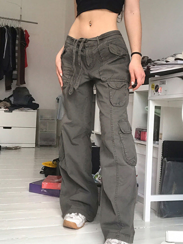 Women's Casual Wide Leg Loose Straight Trousers