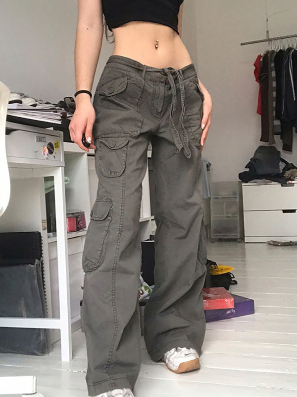 Women's Casual Wide Leg Loose Straight Trousers