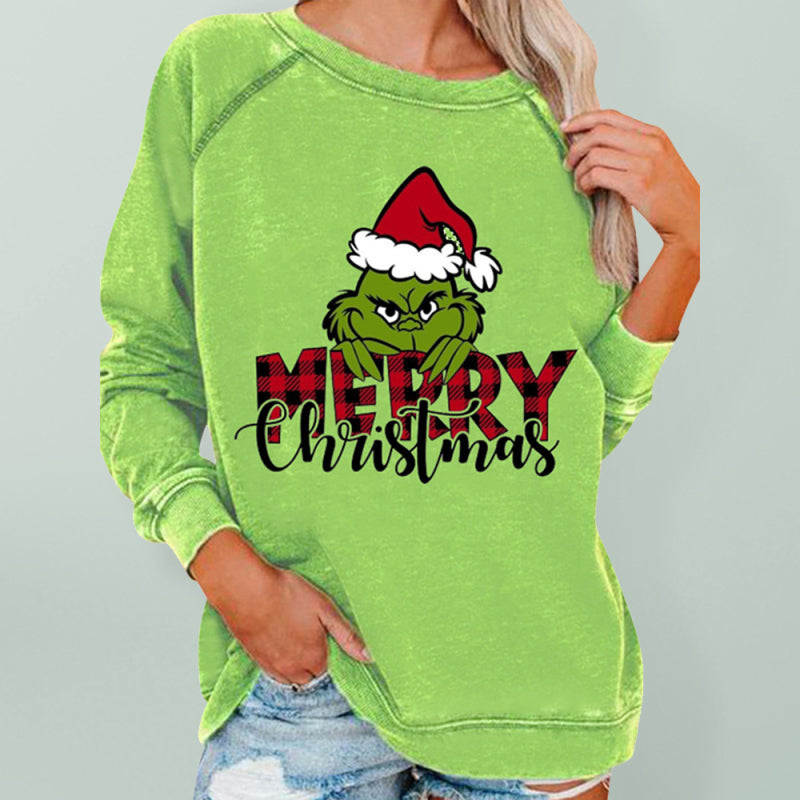 Women's Christmas Casual Loose New Grinch Stole Christmas Monster