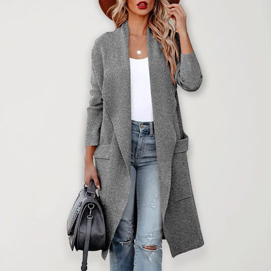Women's casual long high-end slim coat