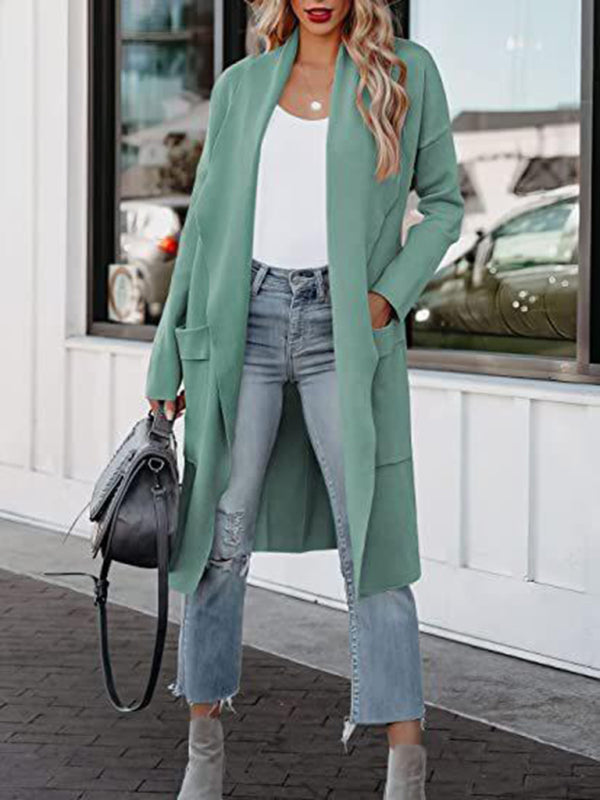 Women's casual long high-end slim coat