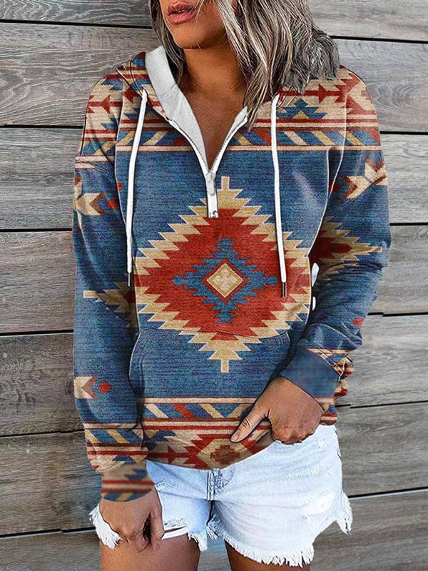 Ethnic tribal print hoodie