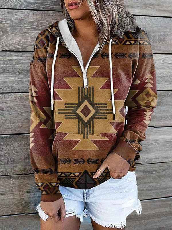 Ethnic tribal print hoodie