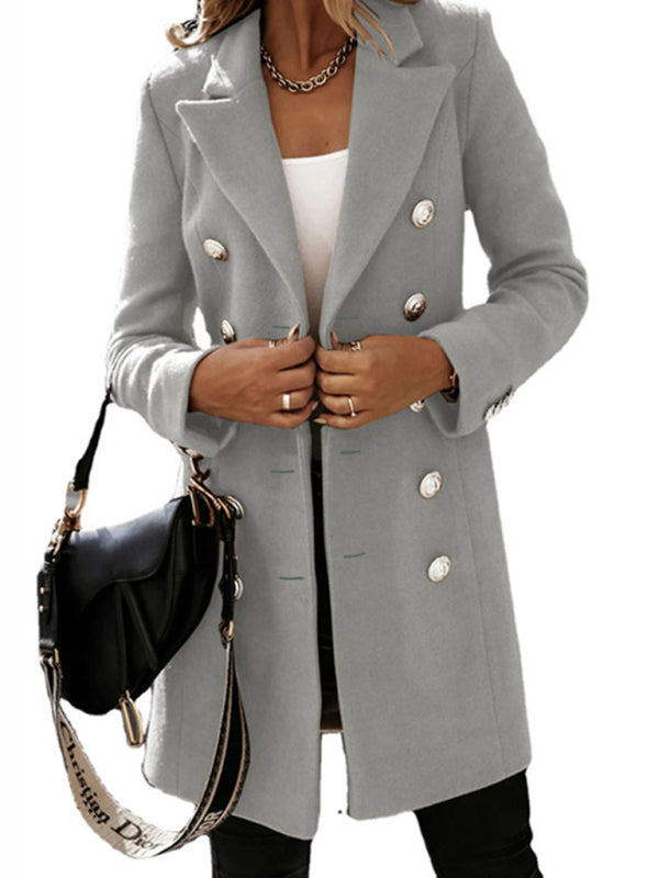 Long sleeve double breasted coat