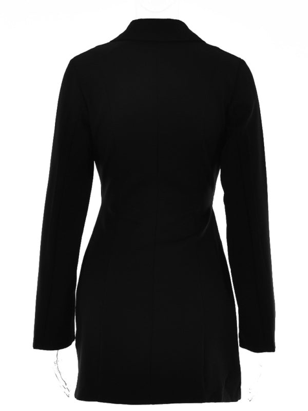 Women's Lapel Long Sleeve Blazer Dress