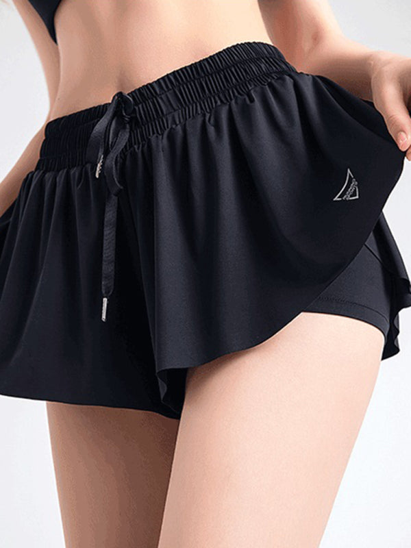 2 in 1 Shorts Yoga Running Fitness Sports Tennis Skirt Large Size Sports Shorts
