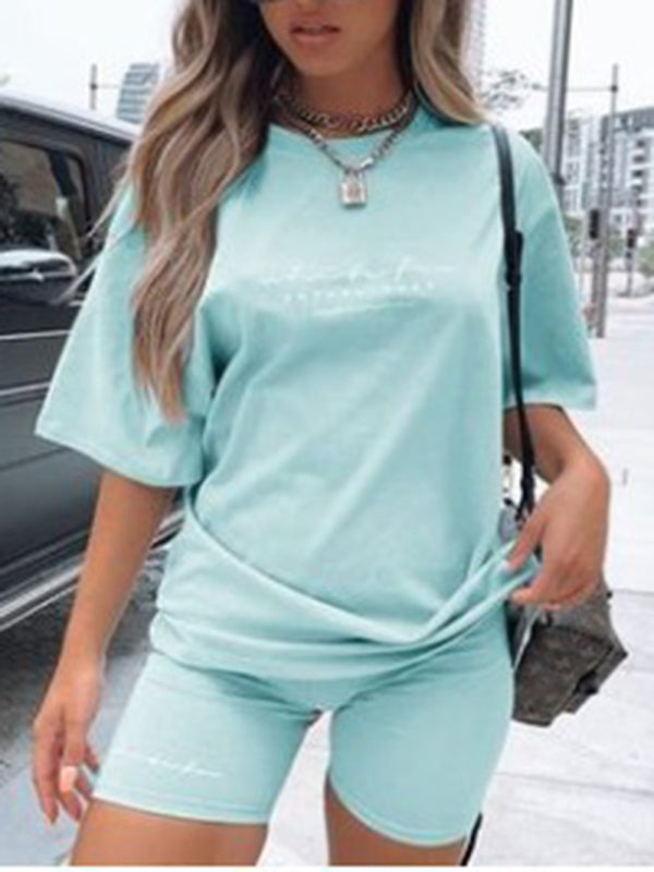 Loose thin T-shirt casual sports two-piece set