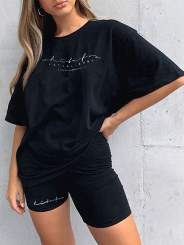 Loose thin T-shirt casual sports two-piece set