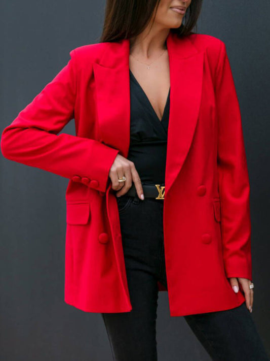 Women's long-sleeved double-breasted suit