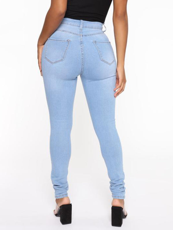 Women's Solid Color Slim High Stretch Pencil Jeans