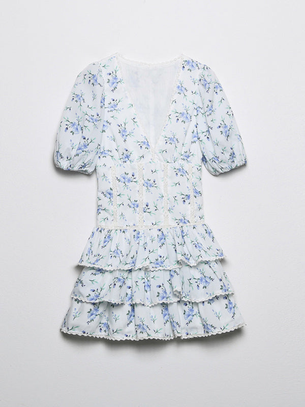 Women's French embroidery print dress