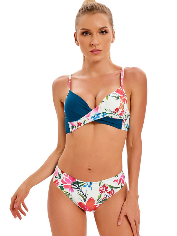 Women's color matching bikini set
