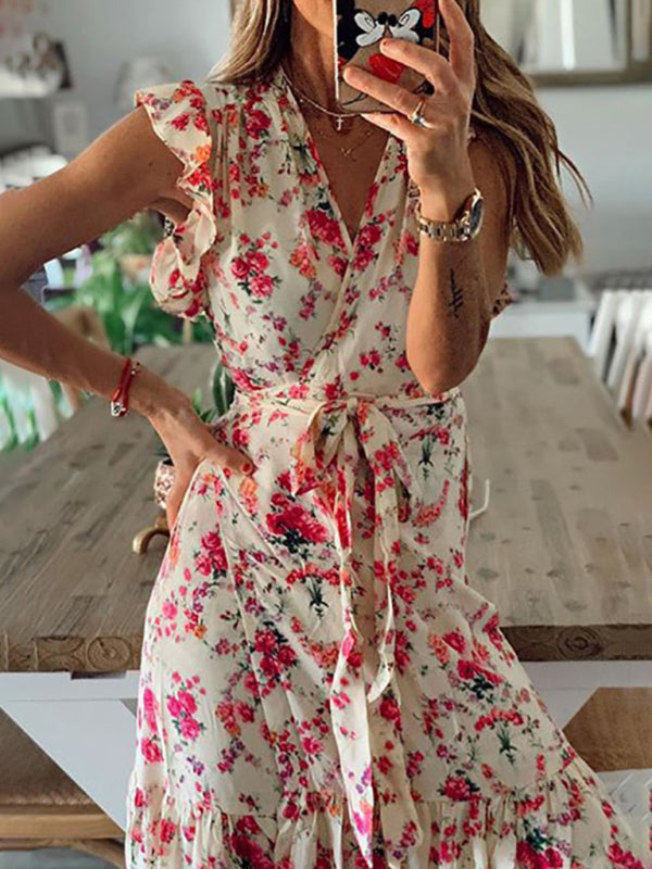 Floral Holiday Print Dress