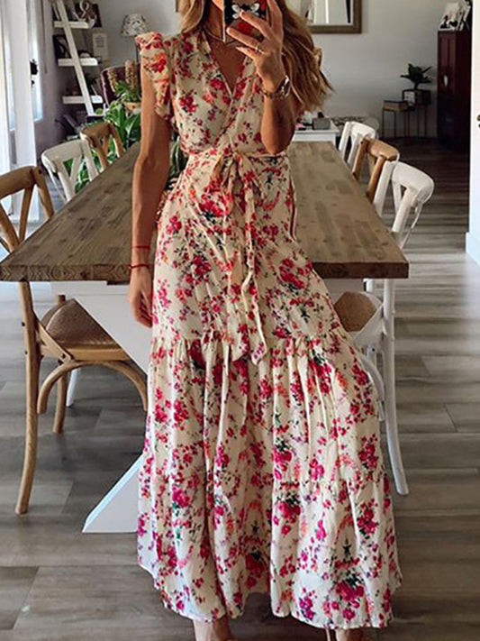 Floral Casual Holiday Print Dress