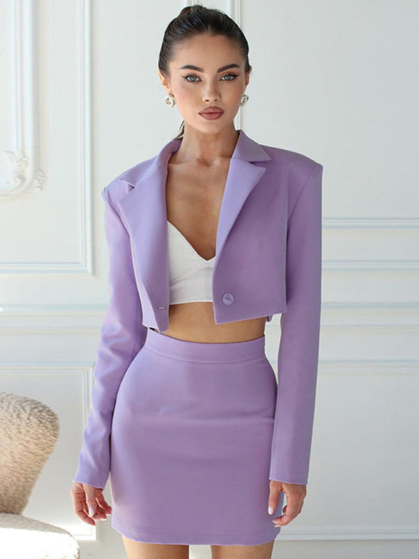 नया फैशन कैज़ुअल शॉर्ट पेटिट ड्रेस फ़िट स्कर्ट सेट