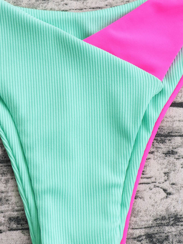 Two-piece hit color swimsuit