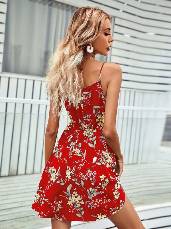 Elegant Sleeveless Floral Print Dress