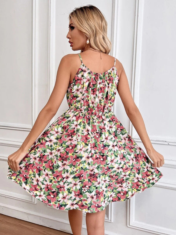 Elegant Sleeveless Floral Print Dress