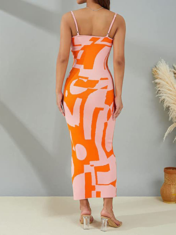 Wind Print Slim Elegant Dress