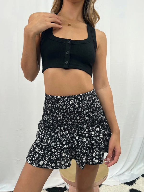 Women's Casual Versatile Printed Short Skirt