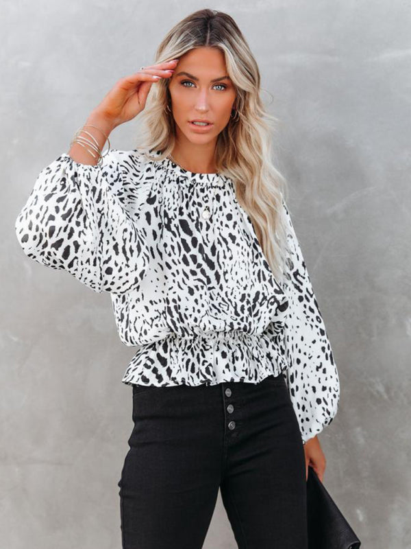 Women's Casual Elegant New Leopard Printed Round Neck Top