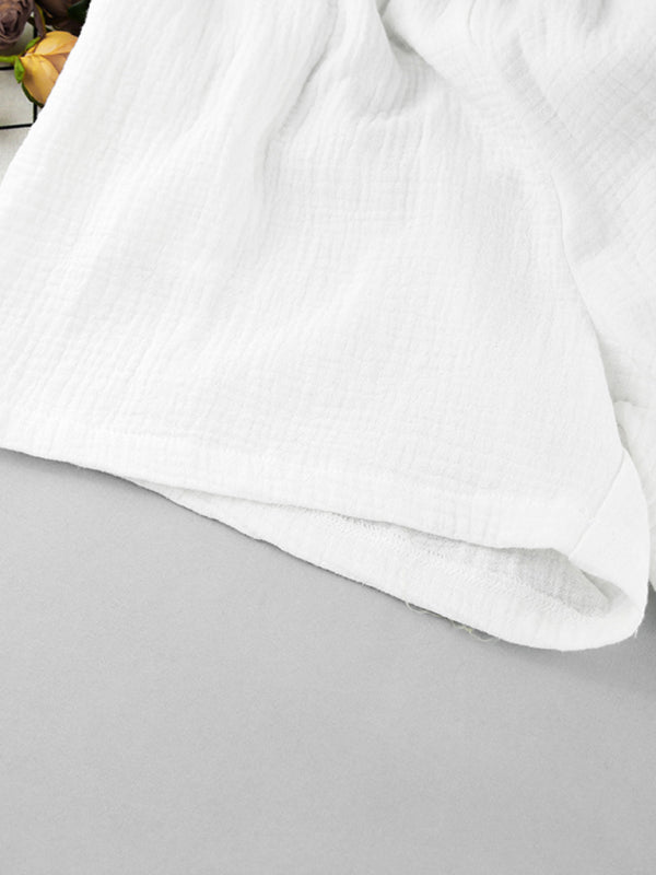 Sleeveless Double Yarn Shorts Breathable Homewear Set