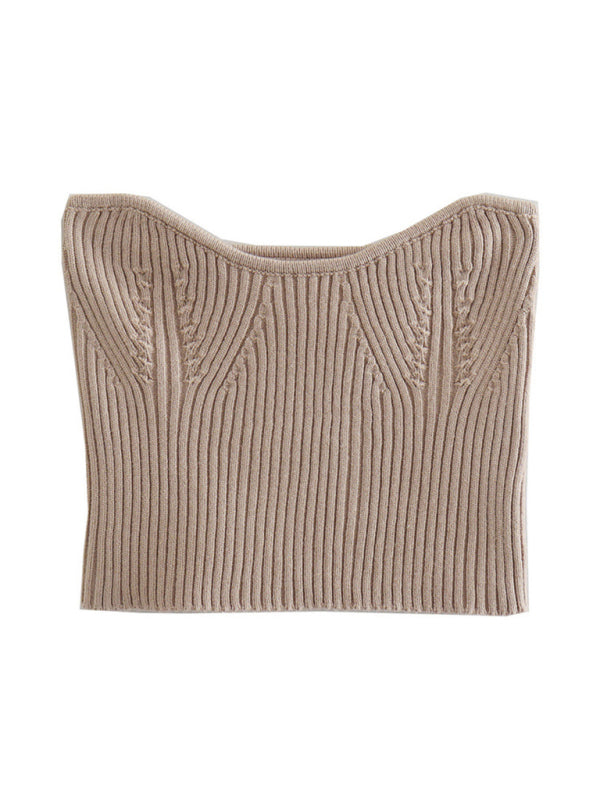 Knitted Sleeves + Slim Tube Top Two-piece Set