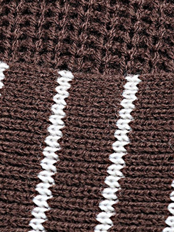 Women's v-neck long-sleeved striped sweater