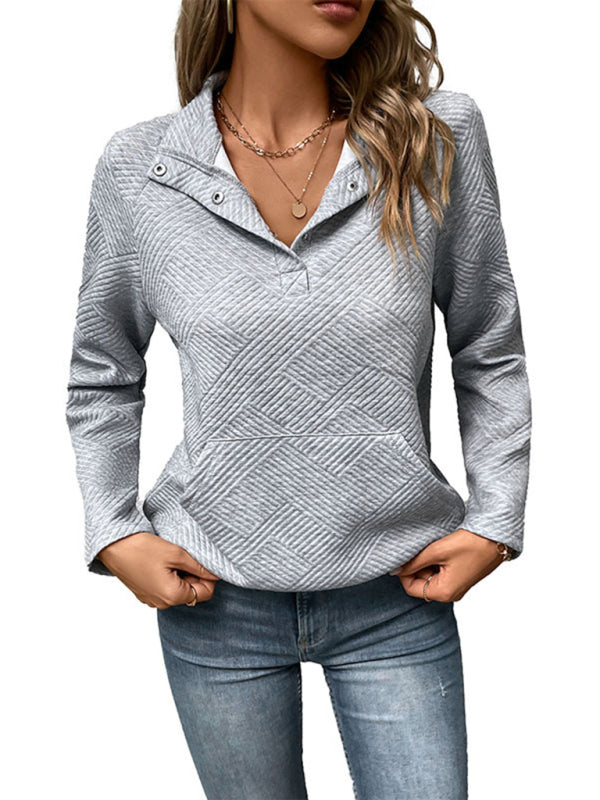Women's long sleeve solid color sweatshirt