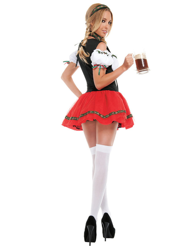 Oktoberfest Bar Waiter Maid Uniform Halloween Costume