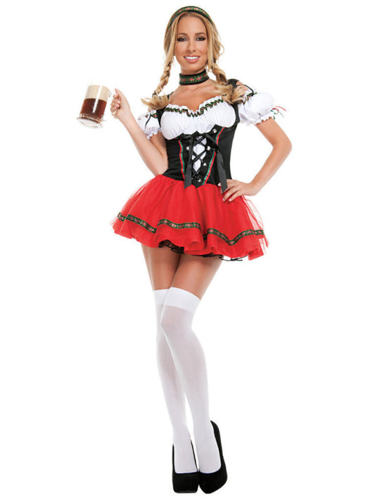 Oktoberfest Bar Waiter Maid Uniform Halloween Costume