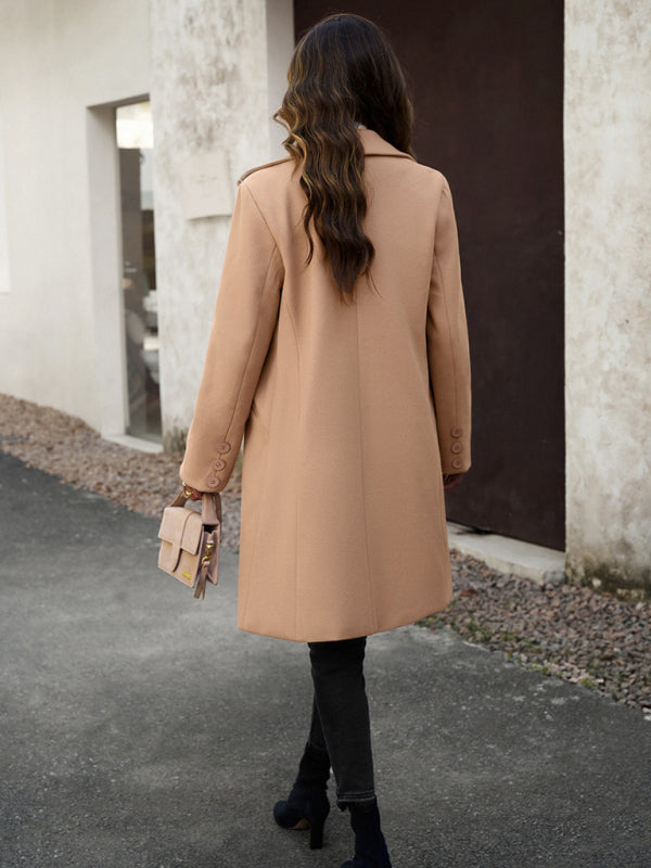 महिलाओं का फ़ैशन ऊनी कोट ठोस रंग स्वभाव वाला कम्यूटर कार्डिगन कोट