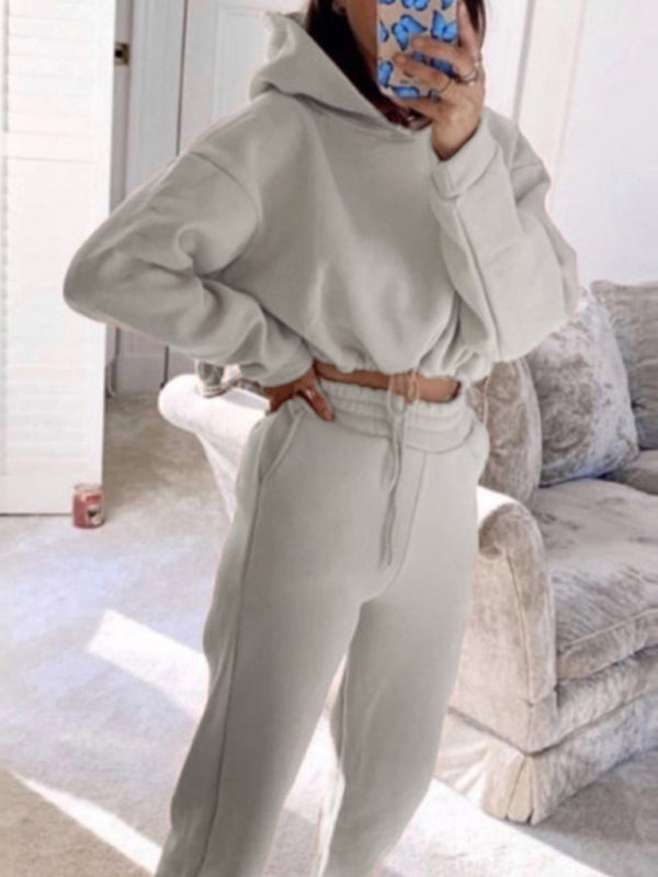महिलाओं का फैशन लंबी आस्तीन वाला स्वेटर पैंट कैज़ुअल टू-पीस सेट