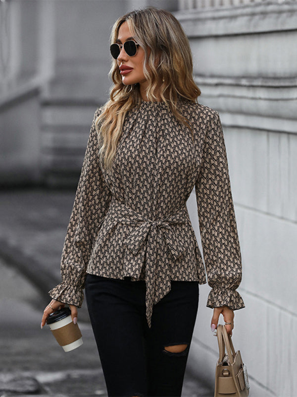Women's Long Sleeve Leopard Print Shirt