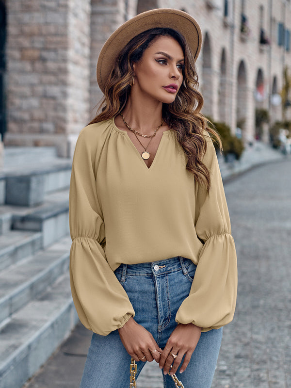 V-neck loose casual women's top