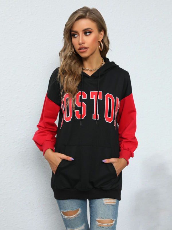 Women's autumn winter Boston hoodie