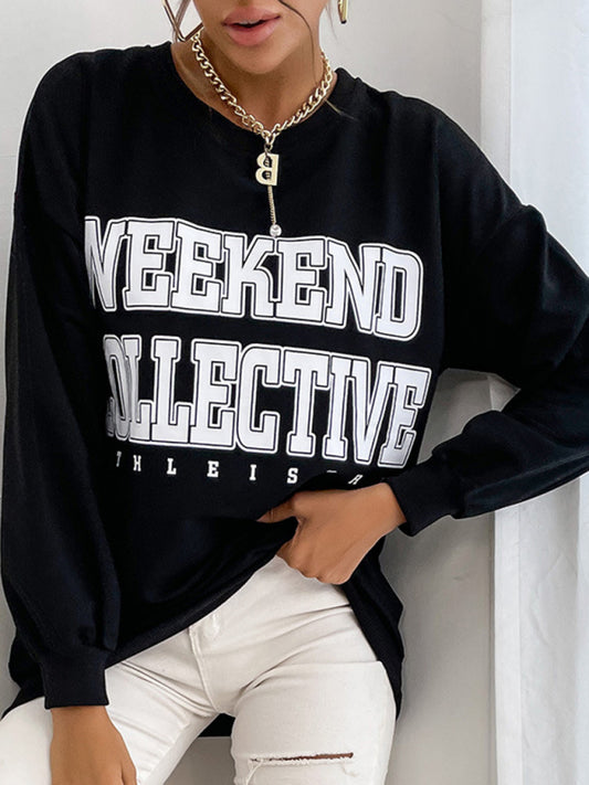 Round neck long sleeve weekend collective sweatshirt