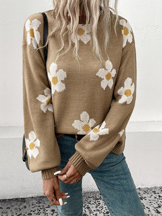 Women's Long Sleeve Jacquard Sweater