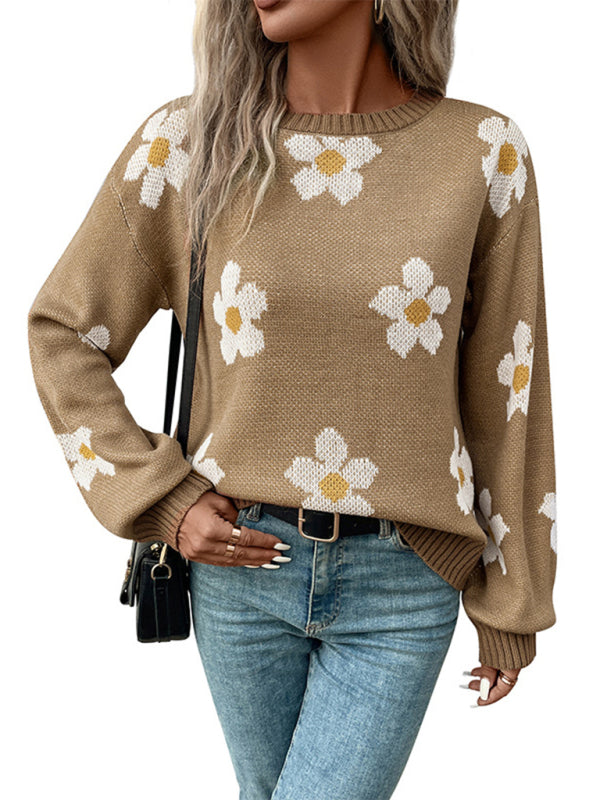 Women's Long Sleeve Jacquard Sweater