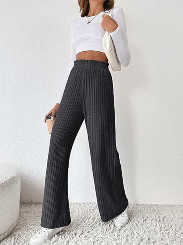 Women's casual loose knitted trousers