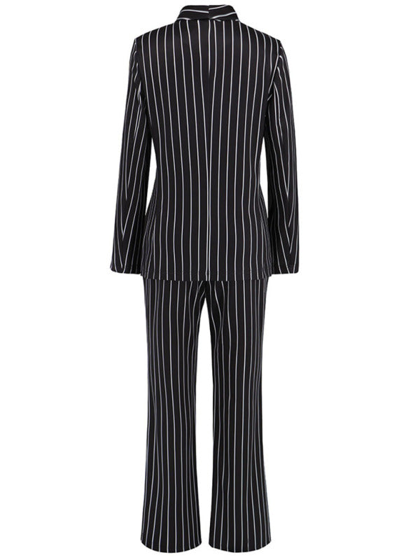 Blazer, straight wide-leg trousers two piece suit