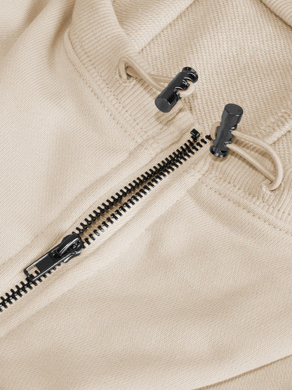 Athletic drawstring long sleeve zip hoodie