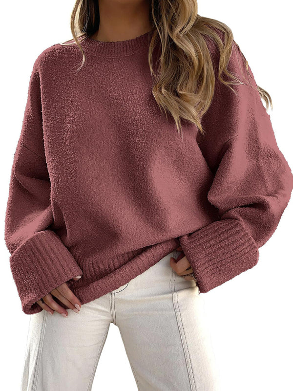 महिलाओं के लिए नया बहुमुखी स्ट्रीट स्टाइल गोल गर्दन स्वेटर ढीला स्वेटर